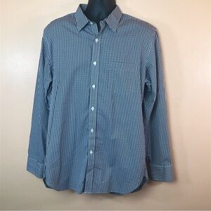 Thompson Shirtings J Crew Red White Blue Gingham Print Button Down Men L